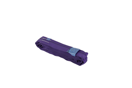 Bullivants 1T x 3m synthetic round sling in violet, designed for heavy-duty lifting with a durable outer casing and test certificate.