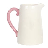 White ceramic flower jug with floral design and pink handle, featuring the phrase "If Mums were flowers, I'd pick you."