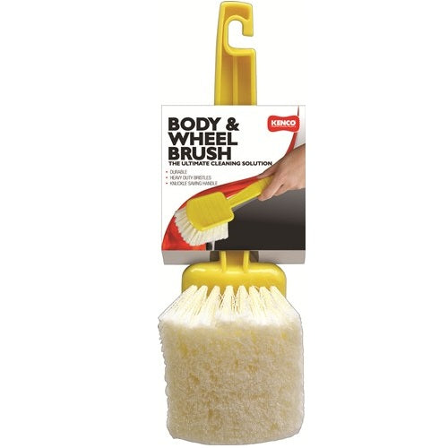 Heavy-duty Kenco brush with durable bristles and ergonomic handle for effective vehicle and home cleaning.