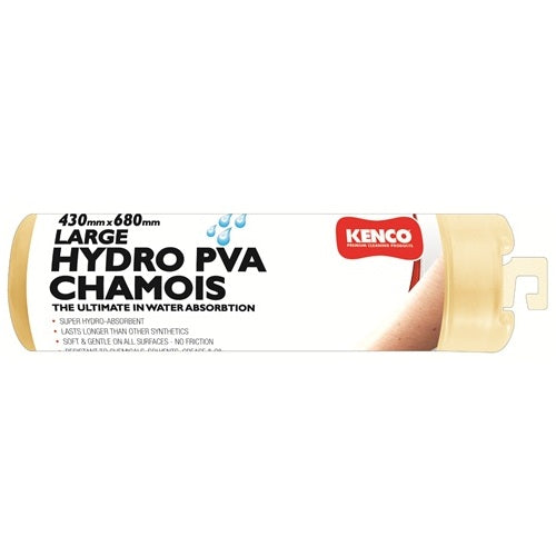 Large Hydro PVA Chamois by Kenco, super absorbent and soft, perfect for car detailing and household cleaning.