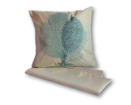 Set of two blue tree cushion covers, 44cm x 44cm, crafted from thick fabric with zippers for easy cleaning, perfect for decor.