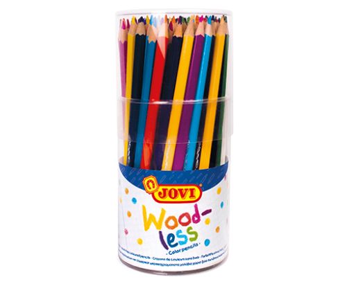 Vibrant JOVI woodless pencil jar for young artists, featuring durable, smooth lead in a triangular shape for easy grip.