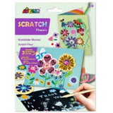 Avenir Scratch Flower Greeting Cards set with scratch-off art for kids, featuring blank interiors for personalized messages.