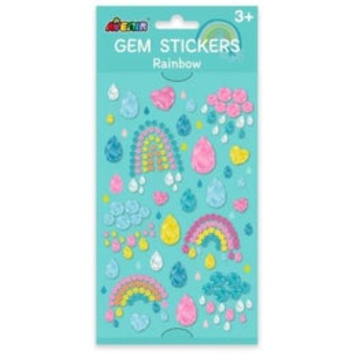 Colorful Avenir Gem Stickers Rainbows for crafts, featuring vibrant designs to enhance creativity in kids aged 3 and up.