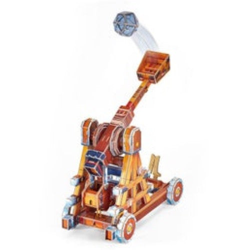 3D puzzle kit of a catapult for kids, featuring 21 durable pieces, promotes STEM learning and creative exploration.