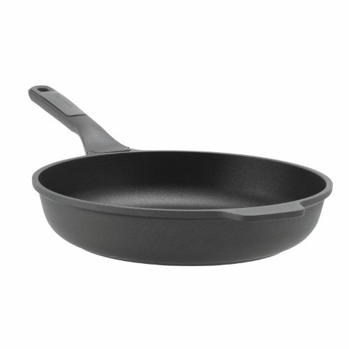 Berghoff Stone+ 28cm frying pan with ergonomic handle, non-stick coating, and even heat distribution, suitable for all cooktops.