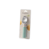 Sleek aluminum ice cream scoop with ergonomic handle for smooth, rounded servings of ice cream, sorbet, or gelato.