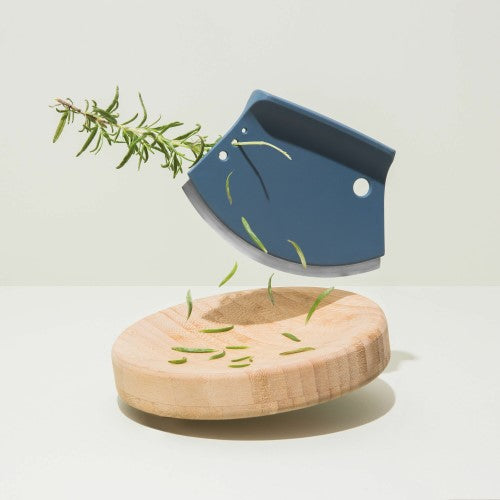 Half-moon shaped herb cutter set by Berghoff for effortless chopping, mincing, and slicing of fresh herbs in the kitchen.