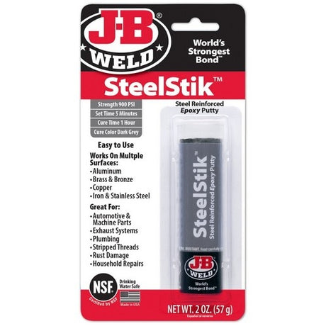 Weld Steelstik Epoxy Putty Stick: steel-reinforced, quick-setting putty for durable metal repairs, suitable for professionals and DIYers.