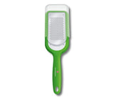 Victorinox Fine Edge Grater in vibrant Green, ideal for grating and zesting citrus, cheese, spices, and chocolate safely.