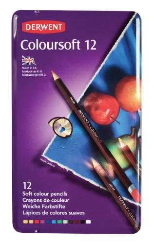 Derwent Coloursoft Pencils - Assorted Tin of 12