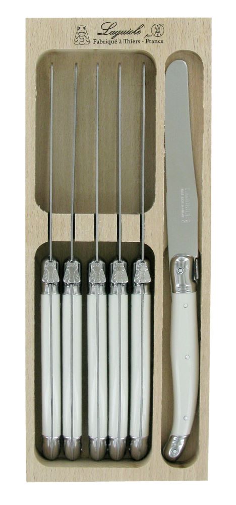 Table Knives White Set of 6 - Andre Verdier Laguioles