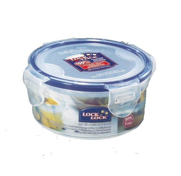 Classic Round Short container by Lock & Lock, 300ml, features airtight seal, stackable design, and durable materials for food storage.