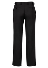 Men's One Pleat Pant Stout in black, featuring a small front pleat, stretch waistband, and internal security pocket.