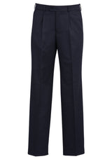 Men's Navy One Pleat Pant featuring a comfortable fit, soft fabric blend, and practical pockets for versatile styling.