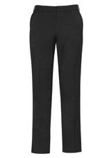 Men's Slimline Pant in charcoal gray, featuring a slim fit, tapered leg, and flat front design for modern corporate style.