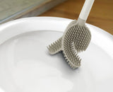 Joseph Joseph Flex 360 Toilet Brush in Ecru with a triple-action head for efficient, hygienic cleaning and stylish storage holder.