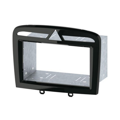 Facia Double DIN kit for Peugeot, made of durable ABS plastic, enables seamless aftermarket head unit installation.