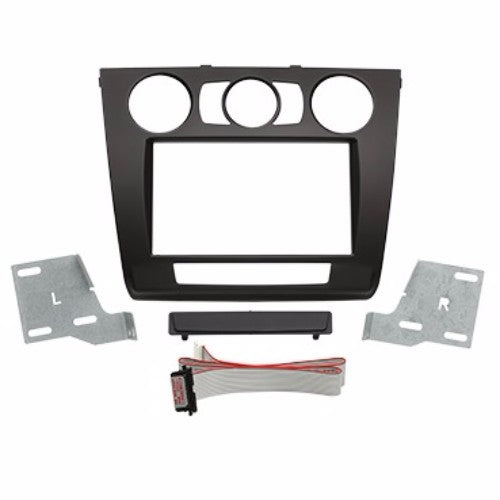 Facia double din car stereo adapter for BMW 1 Series E87/E81/E82/E88, compatible with manual climate control models.