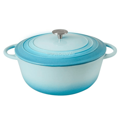 Enameled cast iron 24cm French oven, 4L capacity, lightweight, compatible with all cooktops, stylish and durable design.