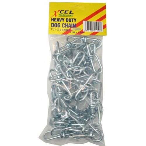 Durable XCEL7 dog chain in knotted galvanised steel, 1/2 x 9g, with swivel to prevent tangling, ideal for medium dogs.