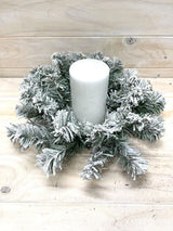 Festive 30cm Snow Pine Wreath adorned with snow accents, perfect for holiday decor and versatile display.