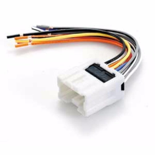 Wiring harness for Nissan models 350Z, Maxima, 200SX; enables easy installation of aftermarket radios.