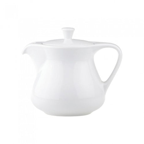 Elegant Royal Porcelain Teapot, 0.32lt, with classic white finish and soft curves, perfect for tea lovers and gatherings.