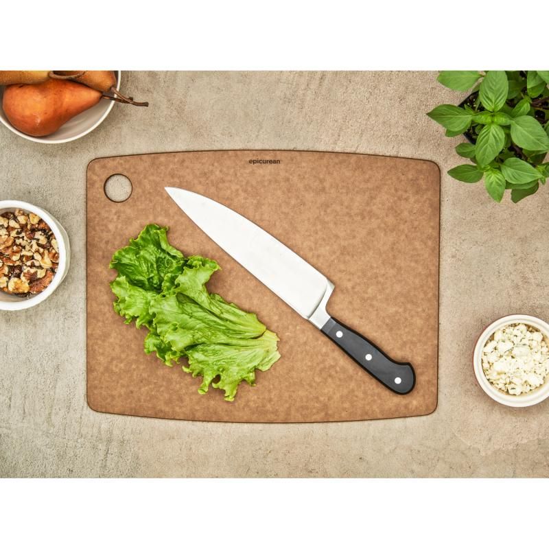 Nutmeg Epicurean kitchen cutting board, 37x29x0.6cm, eco-friendly, knife-friendly, lightweight, heat resistant, and dishwasher safe.