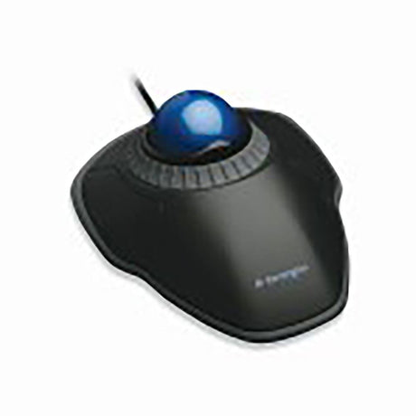 Kensington Orbit Wired Trackball featuring ergonomic design, scroll ring, and precise tracking for efficient navigation.