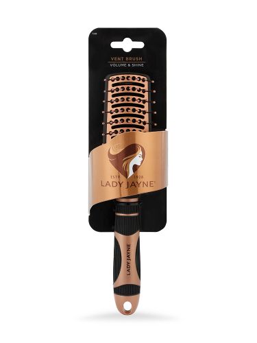 Lady Jayne Professional Vent Brush for thin hair, featuring ionic bristles, optimal airflow, and ergonomic handle for effortless styling.