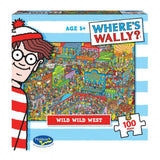 100-piece Holdson puzzle featuring Wally in a colorful Wild West scene, designed for kids 8 and up.