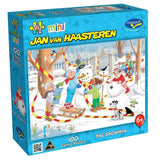 Whimsical 100-piece puzzle by Jan Van Haasteren, featuring a magical winter scene perfect for family fun and cognitive skills.