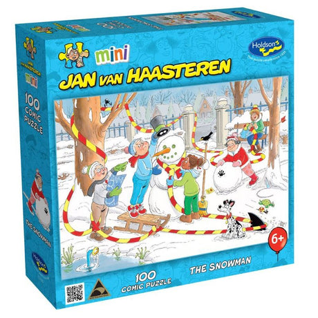 Whimsical 100-piece puzzle by Jan Van Haasteren, featuring a magical winter scene perfect for family fun and cognitive skills.