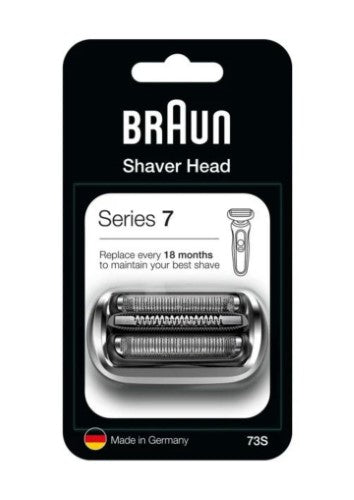 73S Silver Cassette Series 7 for Braun shavers, precision replacement foil and cutter block for a smooth, comfortable shave.