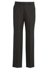 Mens Charcoal Flat Front Pant from Biz Collection, featuring a sleek design, premium fabric blend, and comfortable fit.