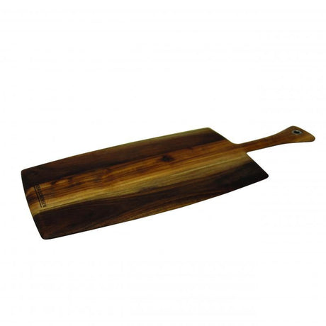 Acacia wood paddle serving board, 60x13x1.2cm, perfect for serving appetizers and cheeses with rustic charm.