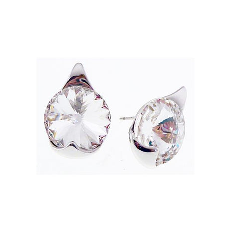 Elegant Swarovski CZ clear crystal stud earrings, perfect for adding sparkle to any outfit or occasion.