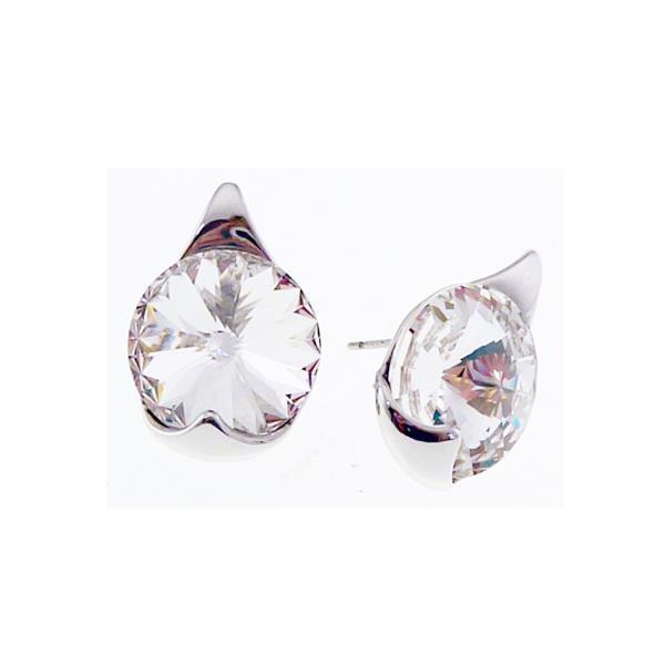 Elegant Swarovski CZ clear crystal stud earrings, perfect for adding sparkle to any outfit or occasion.