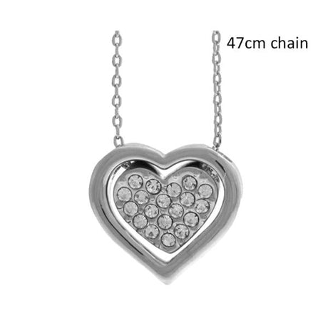 Double Heart Necklace featuring multi crystals, symbolizing love and connection, with a versatile 45cm length and extension chain.