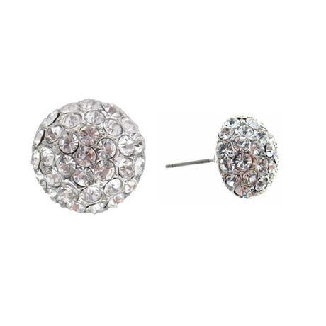 Sparkling Diamante Dome earrings featuring a dome shape adorned with multi-diamante stones for glamorous style.