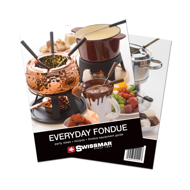 Vibrant Swissmar Fondue Recipe Book showcasing diverse fondues for unforgettable social gatherings and culinary experiences.