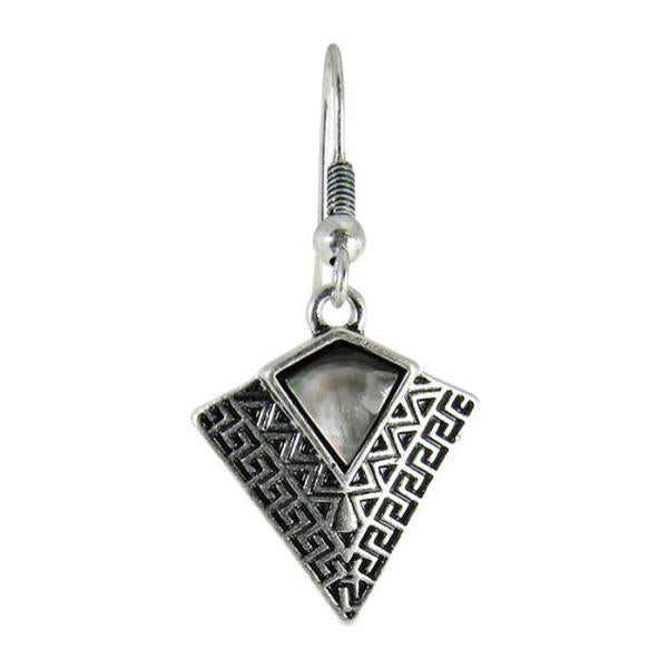 Jax Art Deco Black Shell Earrings featuring geometric patterns and vintage glamour, perfect for any occasion.