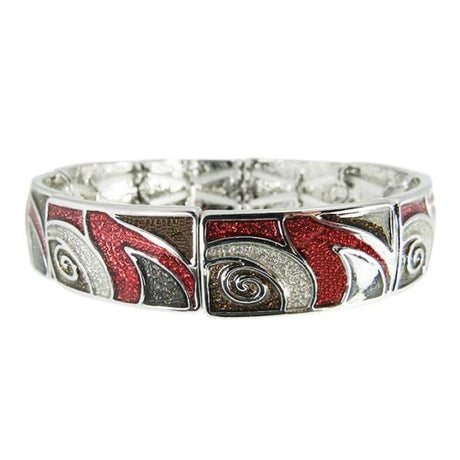 Vibrant red Jax Pacific Wave Bracelet with elastic band, ideal for ocean lovers and stylish for any occasion.