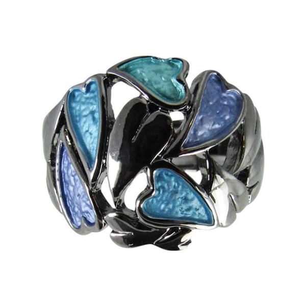 Elegant Jax Cluster of Hearts ring featuring a heart motif cluster and an elasticated band for a comfortable fit.