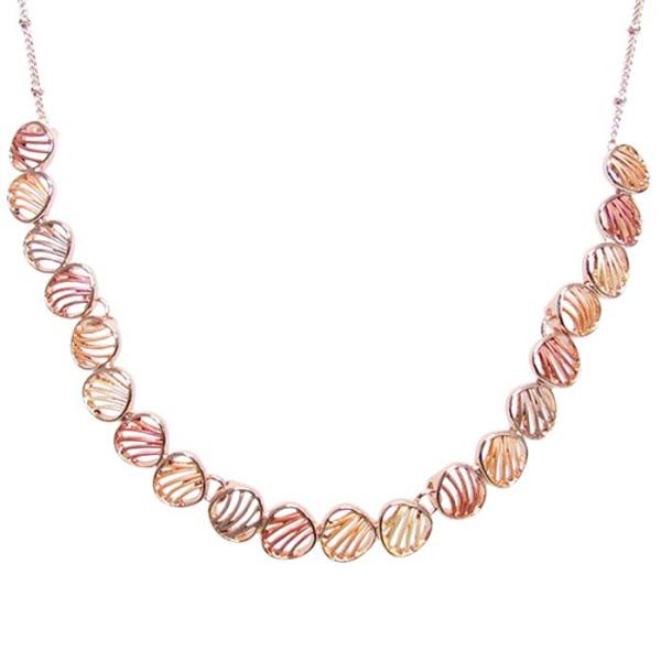 Rose gold Jax French Leaves Necklace featuring elegant leaf designs, perfect for layering or standalone wear.