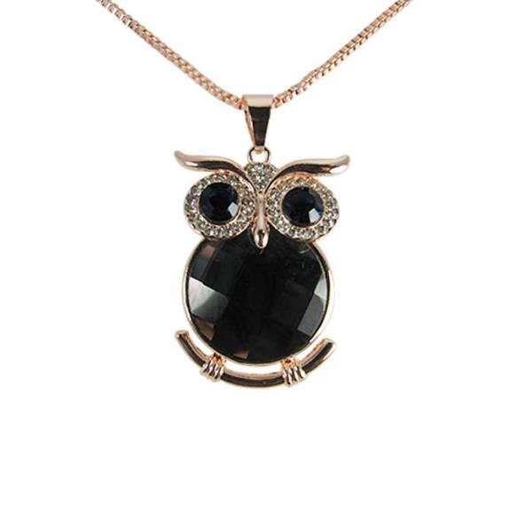 Elegant Jax Crystal Owl Necklace featuring a shimmering owl pendant, adjustable chain, and a mix of style and artistry.