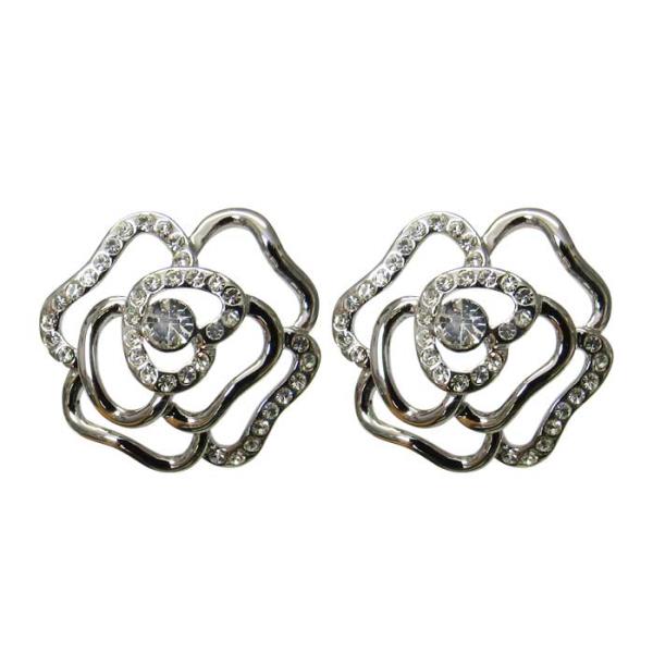Diamante-encrusted Jax Diam Crystal Roses earrings featuring shimmering rose designs, perfect for elegant occasions.