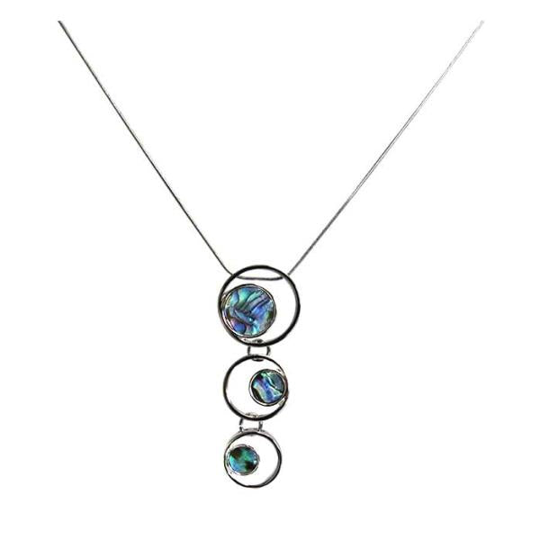 Elegant Jax necklace featuring three shimmering faux paua drops, perfect for everyday or special occasions.