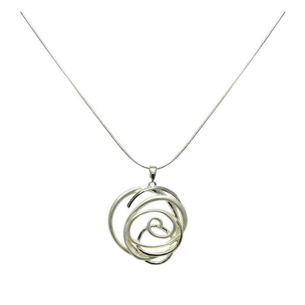 Elegant Jax Silver Rose Outline Necklace featuring a delicate rose pendant, adjustable 70 cm chain, perfect for any occasion.